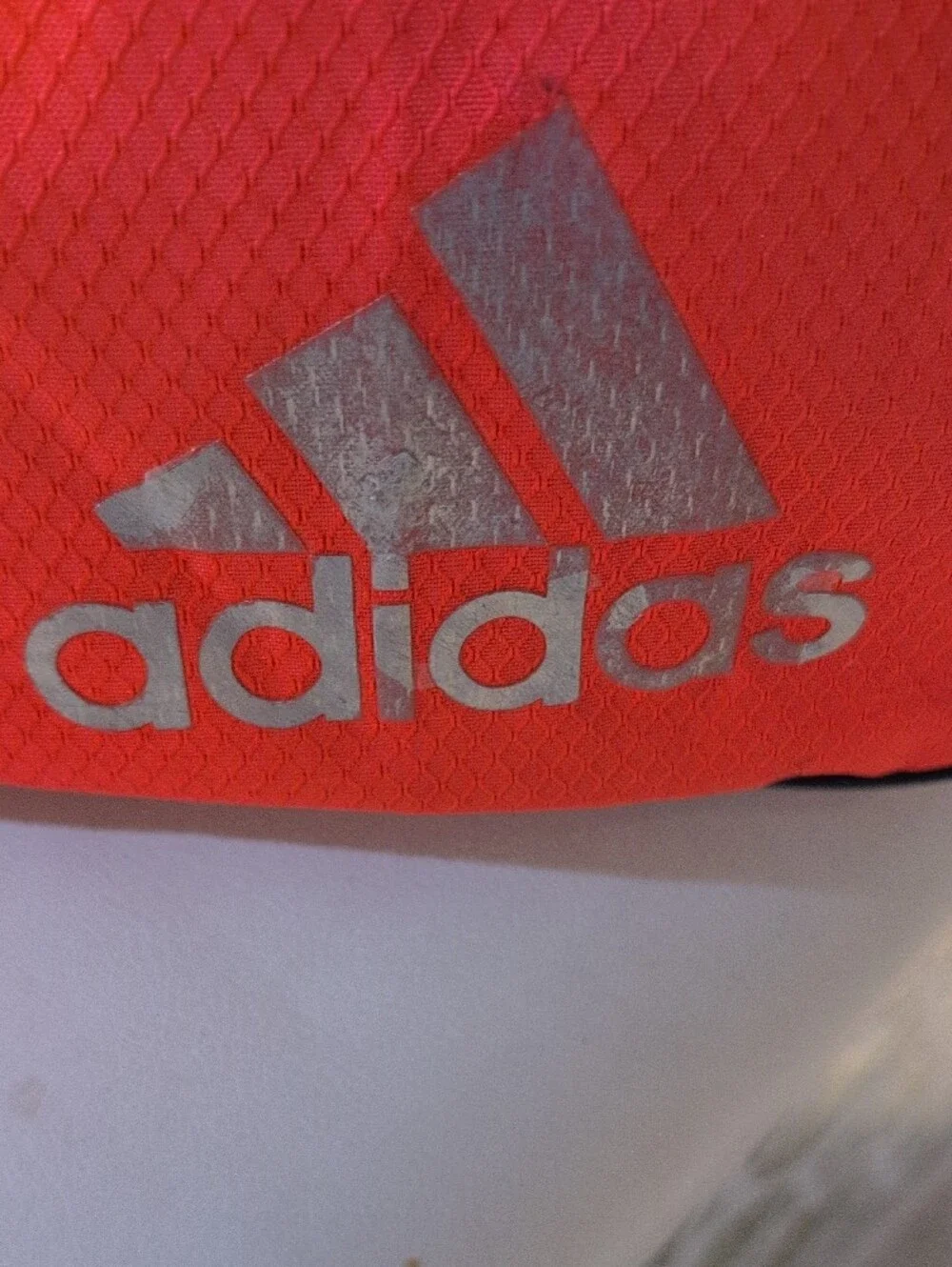 Adidas Squad 3 Red and Gray Duffel Bag with Teal Accent